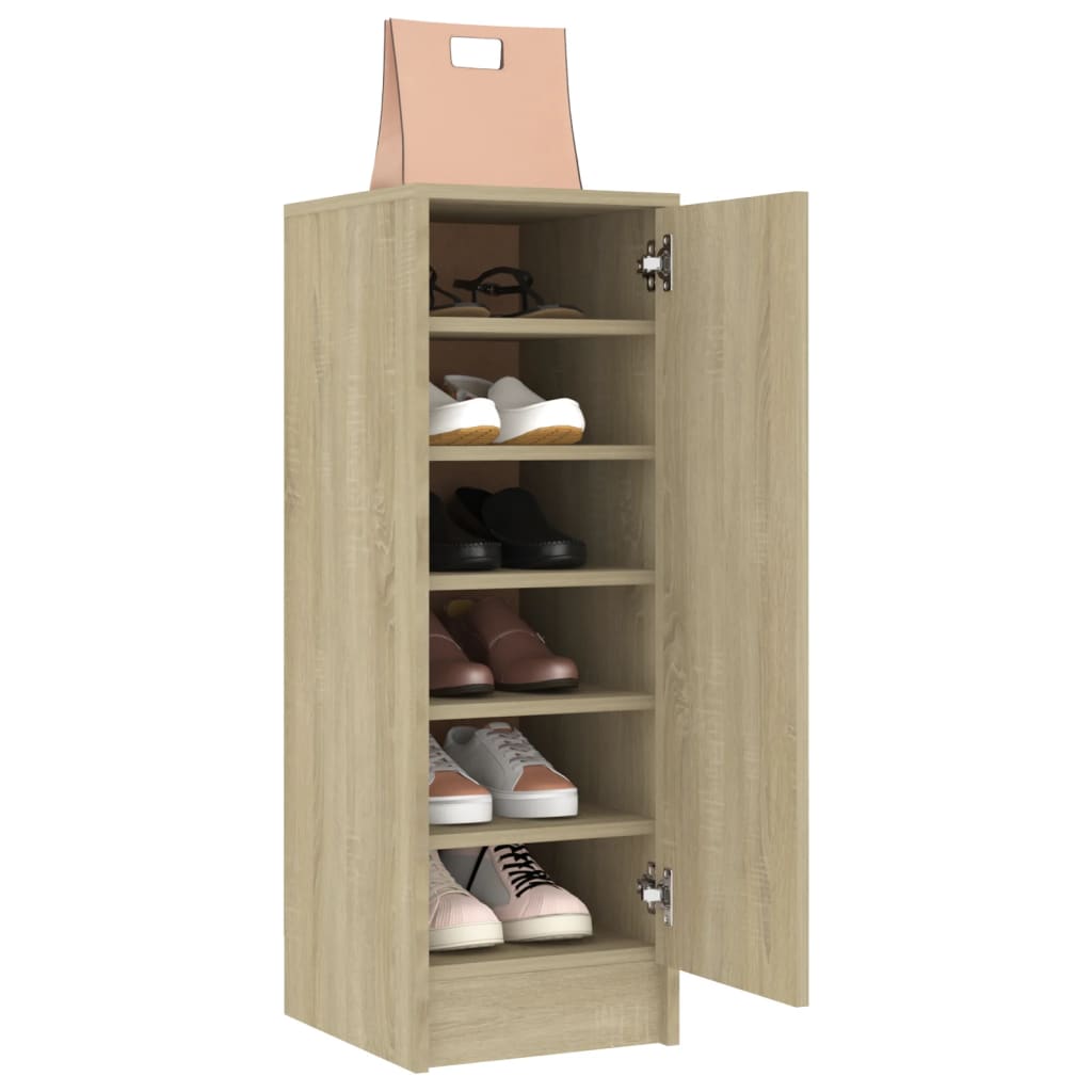 vidaXL Shoe Cabinet Black 32x35x92 cm Engineered Wood