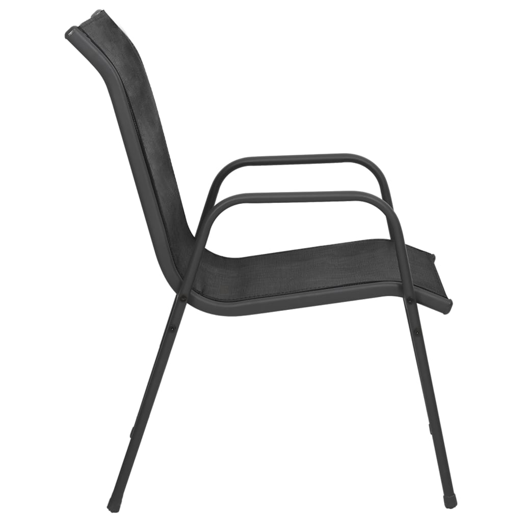 vidaXL Garden Chairs 2 pcs Steel and Textilene Black