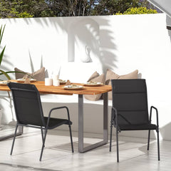 vidaXL Garden Chairs 6 pcs Steel and Textilene Black