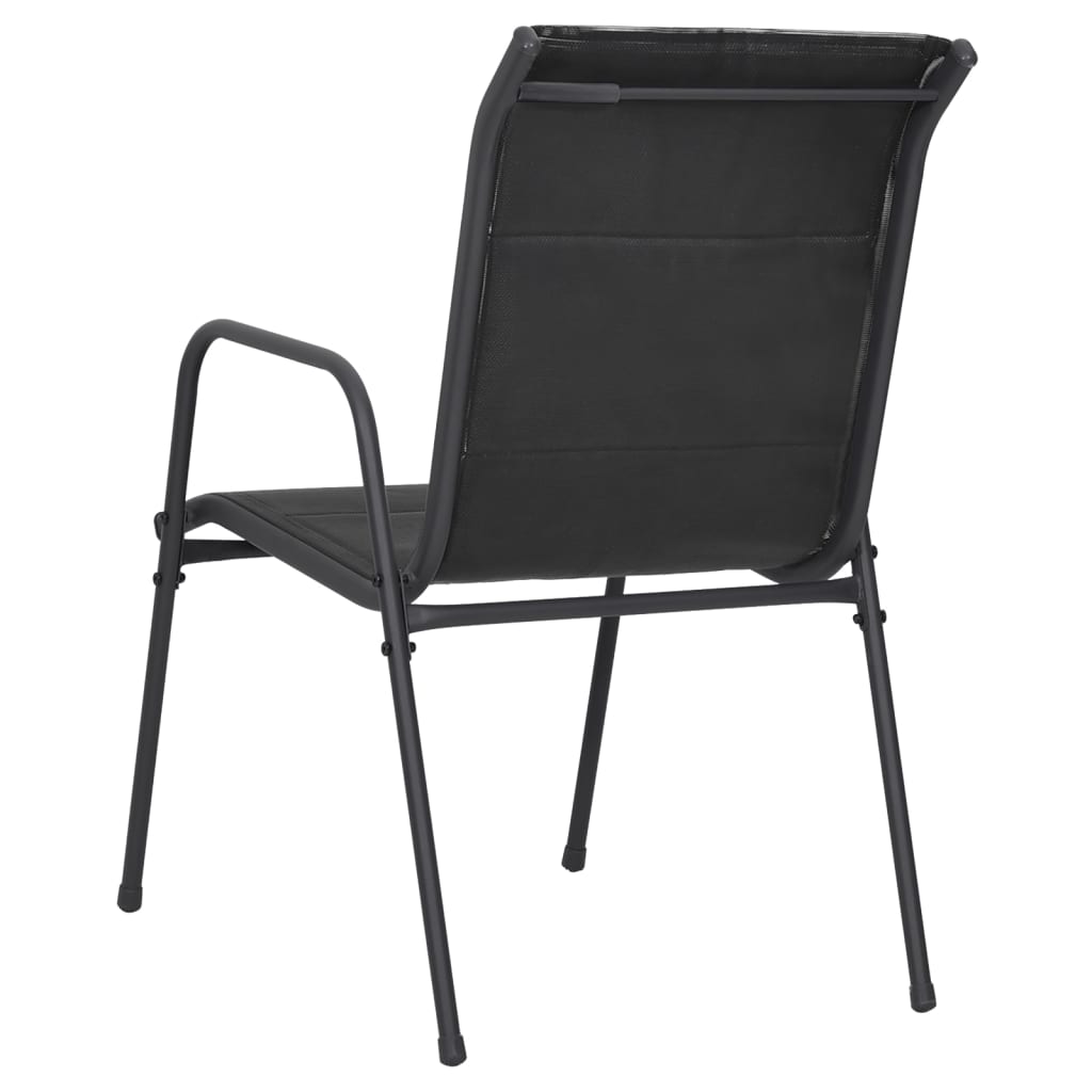 vidaXL Garden Chairs 6 pcs Steel and Textilene Black