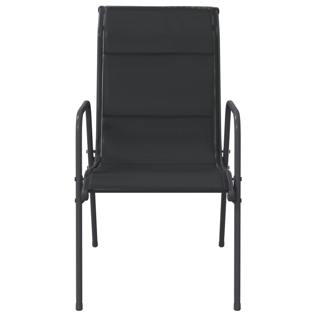 vidaXL Garden Chairs 6 pcs Steel and Textilene Black