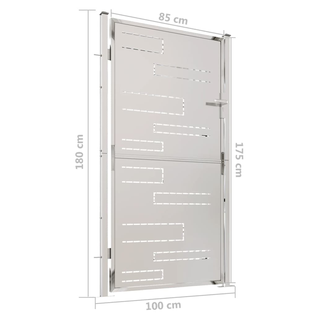 vidaXL Garden Gate 100x180 cm Stainless Steel
