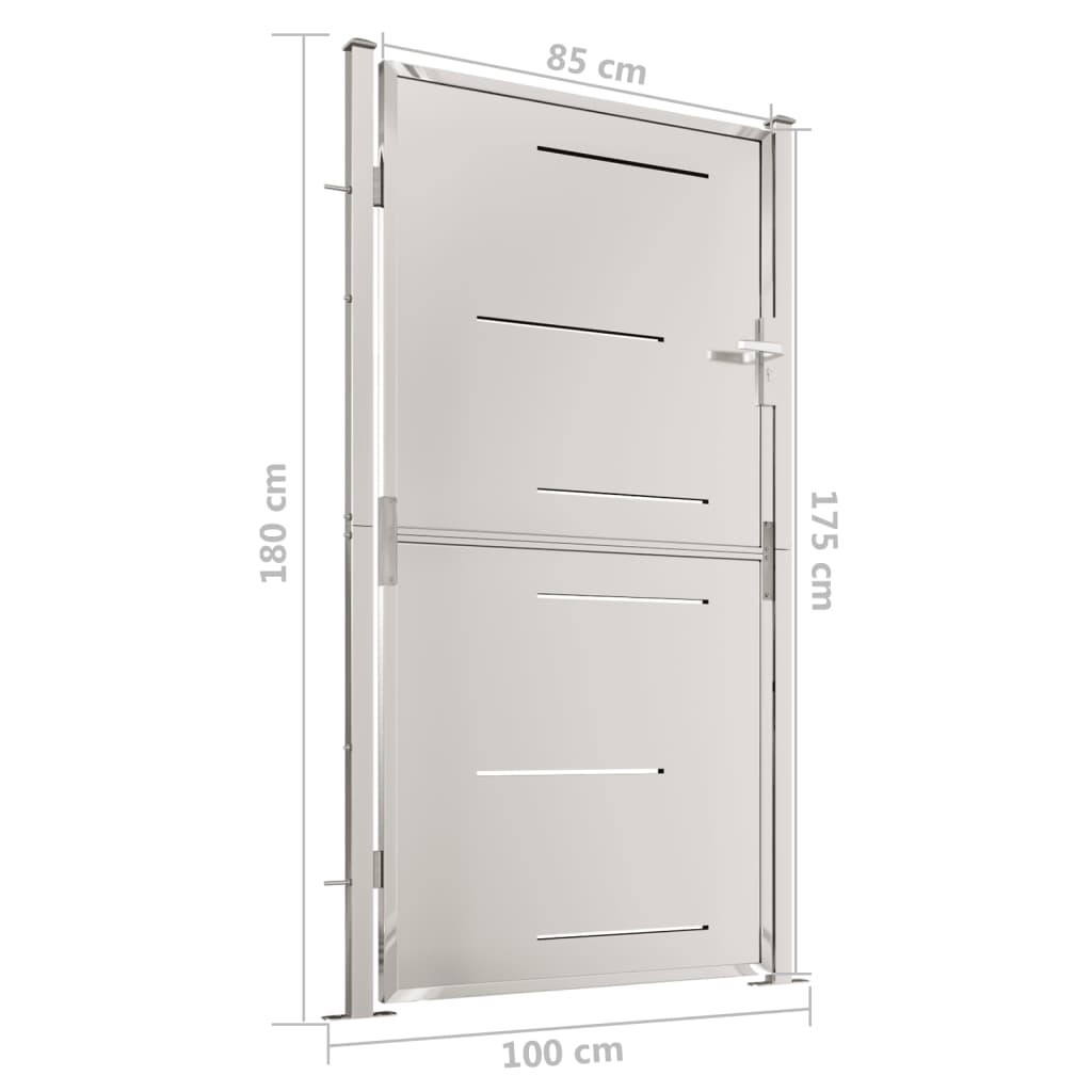 vidaXL Garden Gate 100x180 cm Stainless Steel