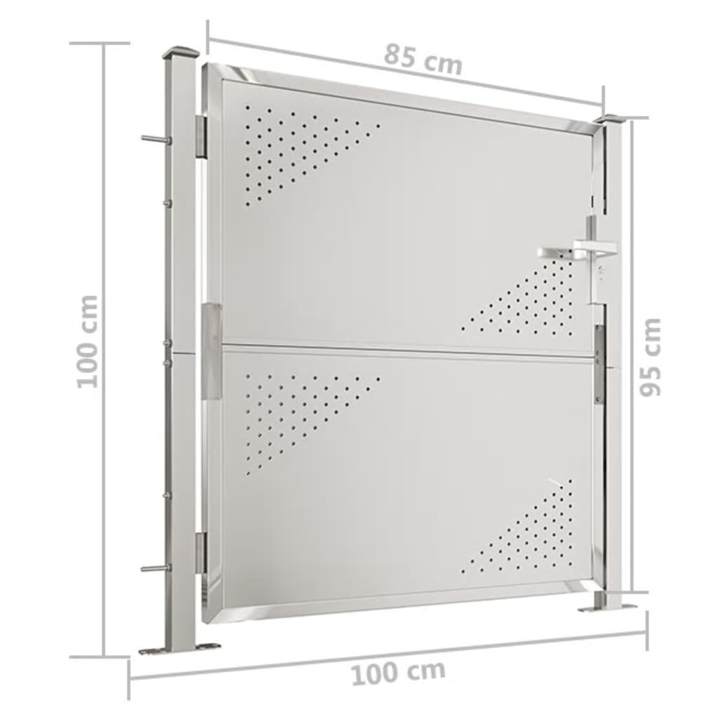 vidaXL Garden Gate 100x180 cm Stainless Steel