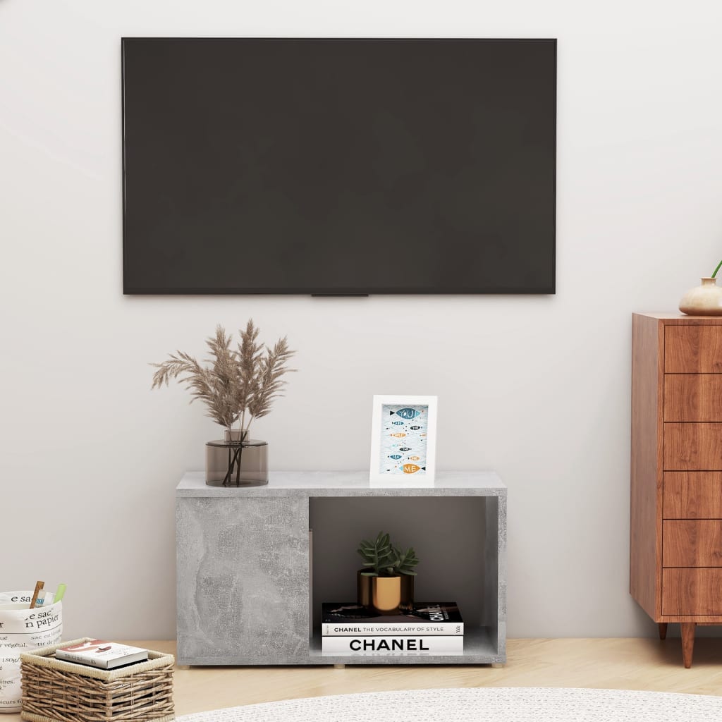 vidaXL TV Cabinet Black 60x24x32cm Engineered Wood