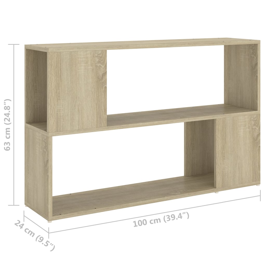 vidaXL Book Cabinet Black 100x24x63 cm Engineered Wood