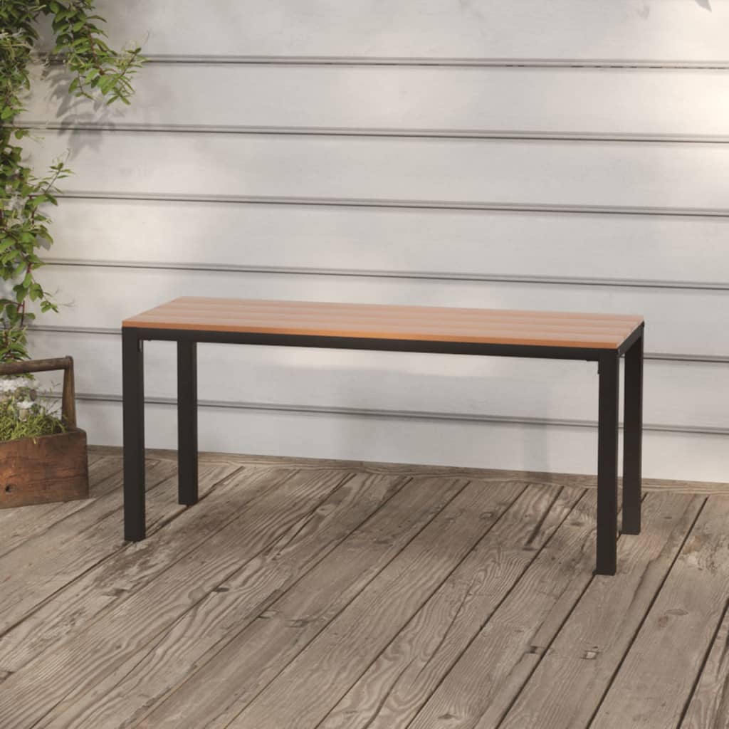 vidaXL Garden Bench 110 cm Steel and WPC Black