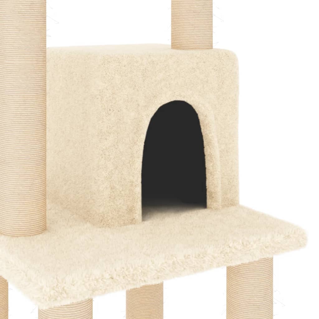 vidaXL Cat Tree with Sisal Scratching Posts Cream 105 cm