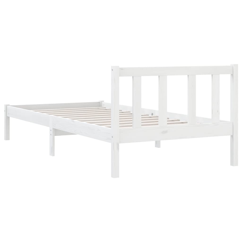 vidaXL 810071 vidaXL Bed Frame without Mattress Black Solid Wood 90x200 cm