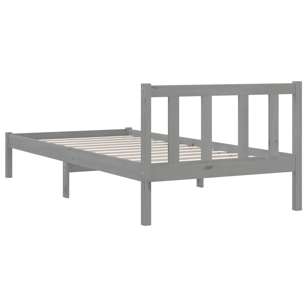 vidaXL 810071 vidaXL Bed Frame without Mattress Black Solid Wood 90x200 cm