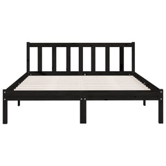 vidaXL 810081 vidaXL Bed Frame without Mattress Black Solid Wood 120x200 cm