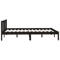 vidaXL 810081 vidaXL Bed Frame without Mattress Black Solid Wood 120x200 cm