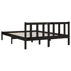 vidaXL 810081 vidaXL Bed Frame without Mattress Black Solid Wood 120x200 cm
