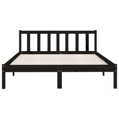 vidaXL 810086 vidaXL Bed Frame without Mattress Black Solid Wood 140x200 cm