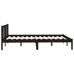 vidaXL 810096 vidaXL Bed Frame without Mattress Black Solid Wood 160x200 cm
