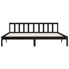vidaXL 810106 vidaXL Bed Frame without Mattress Black Solid Wood 200x200 cm