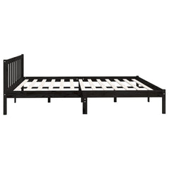 vidaXL 810106 vidaXL Bed Frame without Mattress Black Solid Wood 200x200 cm