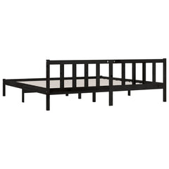 vidaXL 810106 vidaXL Bed Frame without Mattress Black Solid Wood 200x200 cm