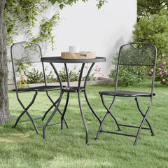 vidaXL Folding Garden Chairs 4 pcs Expanded Metal Mesh Anthracite
