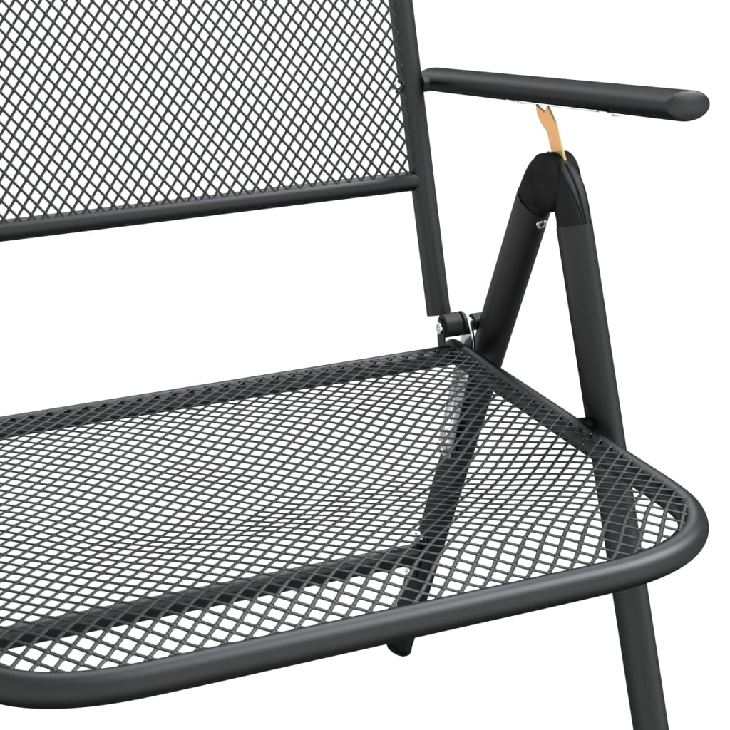 vidaXL Folding Garden Chairs 4 pcs Expanded Metal Mesh Anthracite