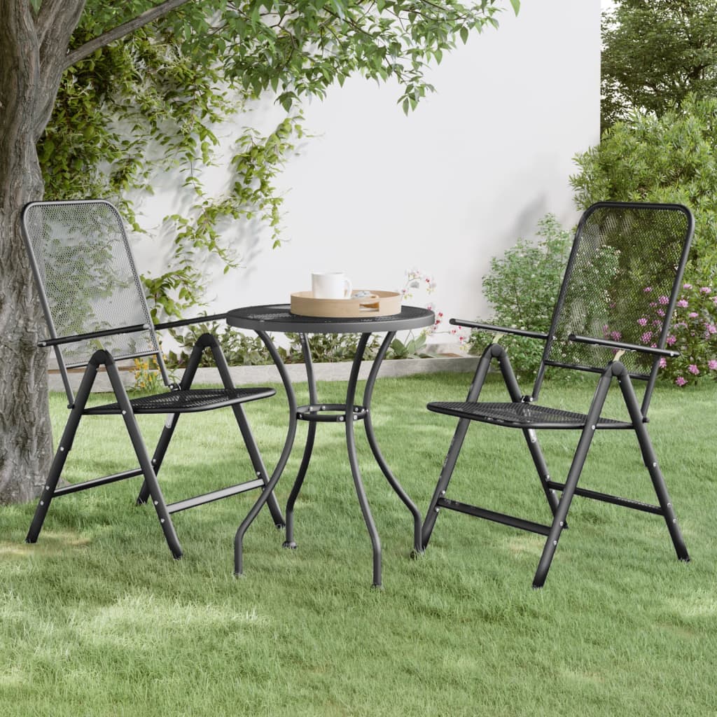 vidaXL Garden Table 80x80x72 cm Expanded Metal Mesh Anthracite