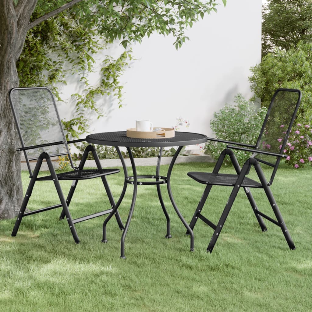 vidaXL Garden Table 80x80x72 cm Expanded Metal Mesh Anthracite