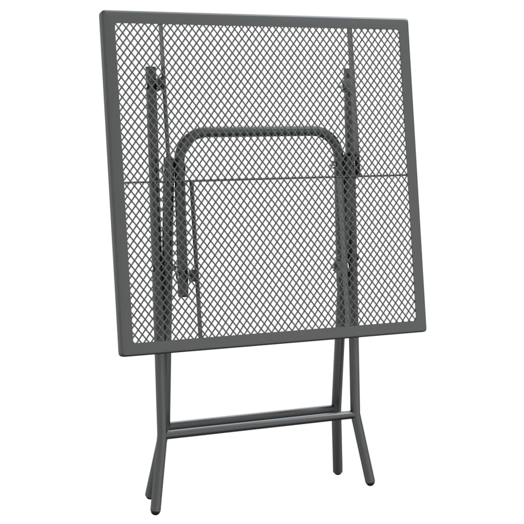 vidaXL Garden Table 80x80x72 cm Expanded Metal Mesh Anthracite