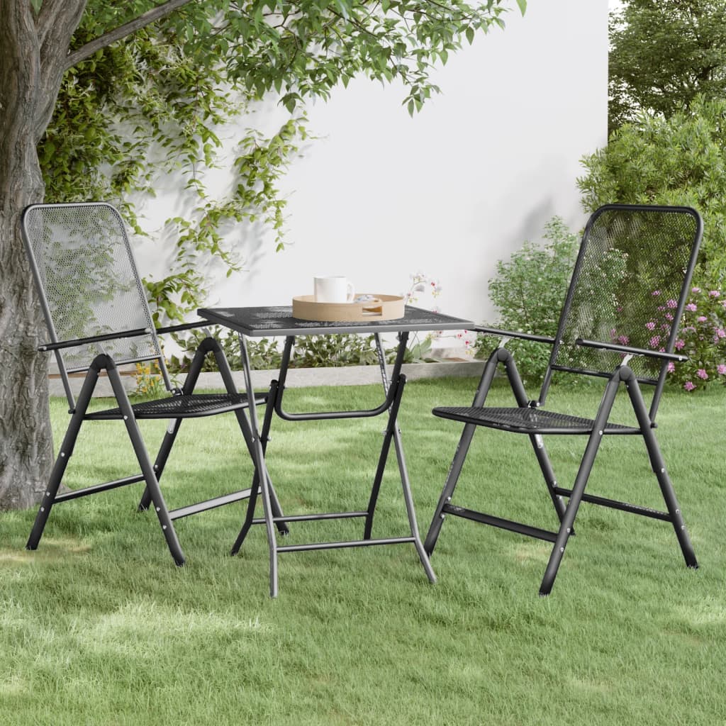 vidaXL Garden Table 80x80x72 cm Expanded Metal Mesh Anthracite