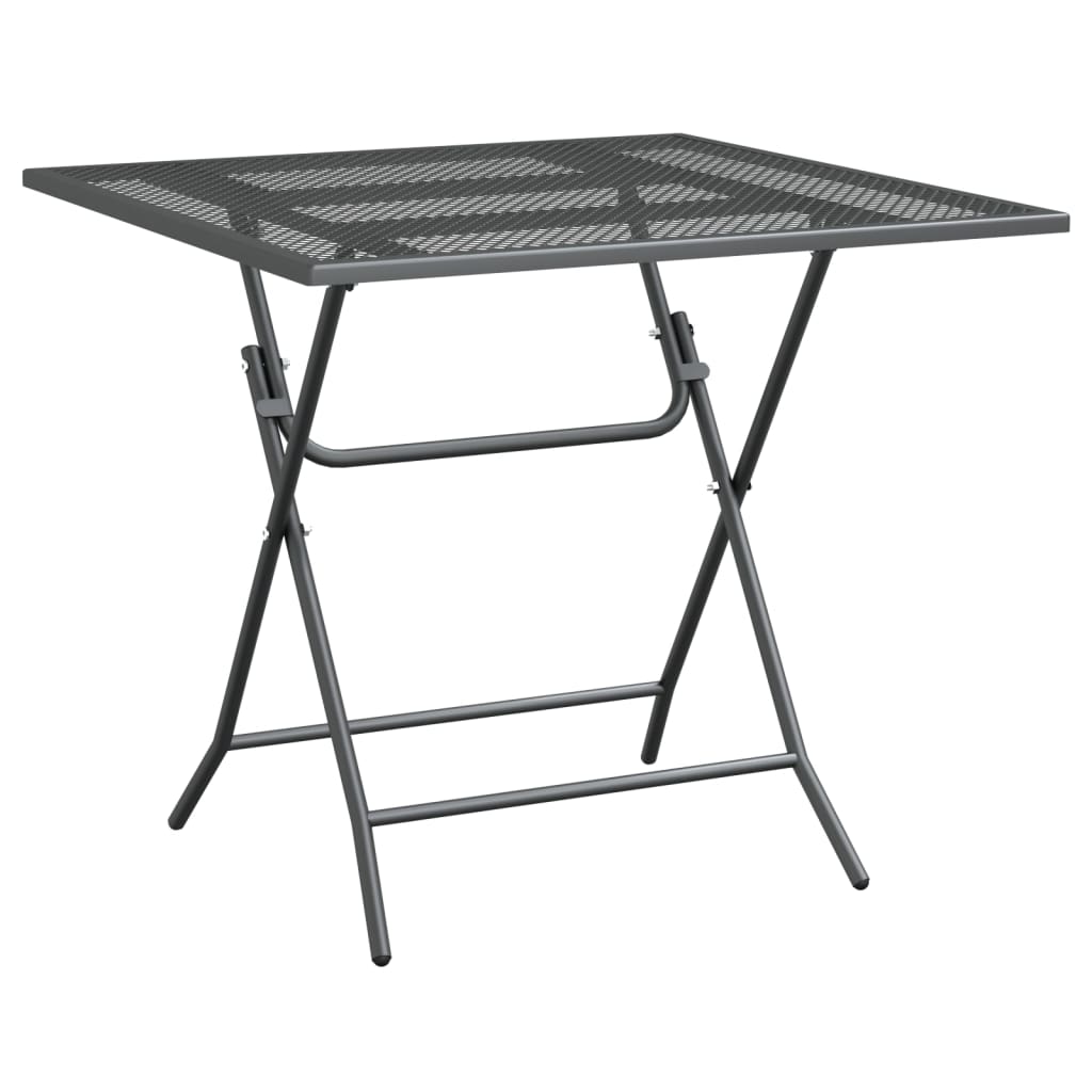 vidaXL Garden Table 80x80x72 cm Expanded Metal Mesh Anthracite