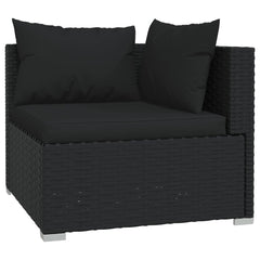 3 Piece Garden Lounge Set with Cushions  Poly Rattan