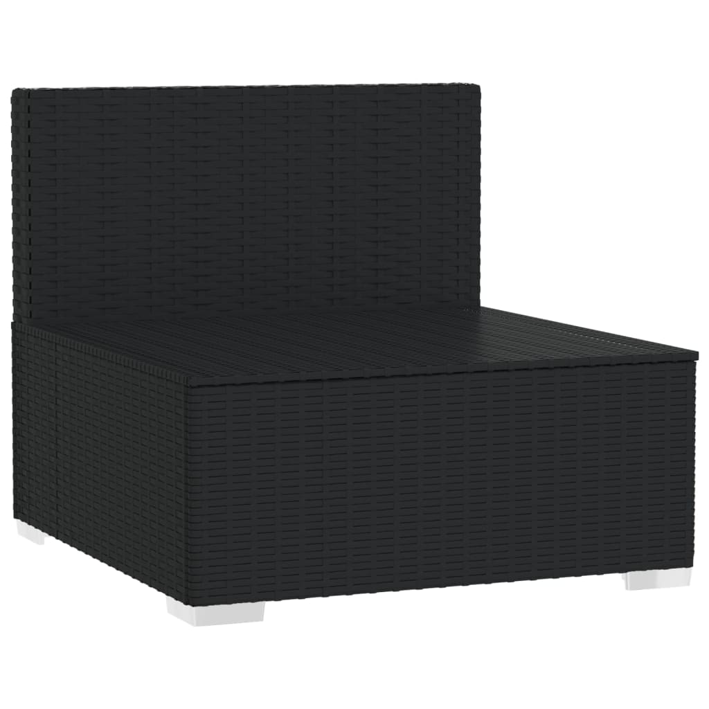 vidaXL 3-Seater Sofa with Cushions Grey Poly Rattan