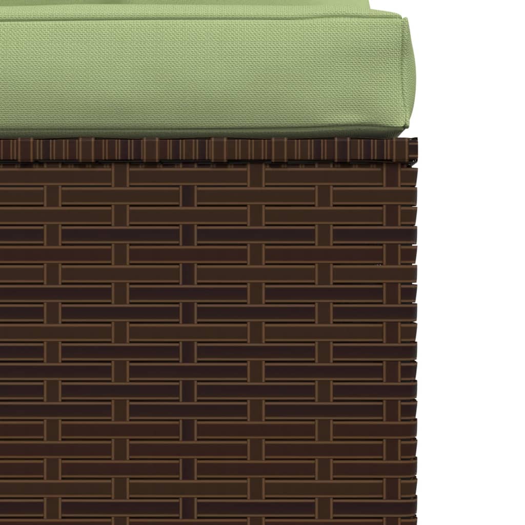 vidaXL 3-Seater Sofa with Cushions Brown Poly Rattan