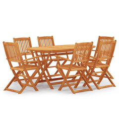vidaXL 9 Piece Folding Outdoor Dining Set Solid Eucalyptus Wood