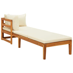 3 Piece Garden Lounge Set with  White Cushions Acacia Wood