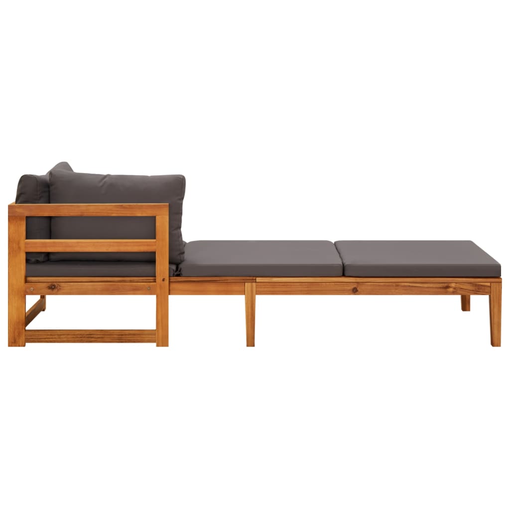 vidaXL Sun Loungers with Cream White Cushions 2 pcs Acacia Wood