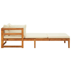 vidaXL 3 Piece Garden Lounge Set with Cream White Cushions Acacia Wood