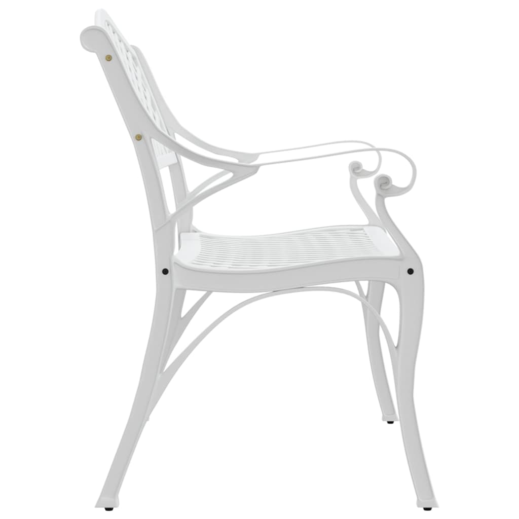 vidaXL Garden Bench 102 cm Cast Aluminium White