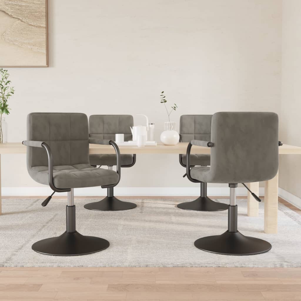 vidaXL Swivel Dining Chairs 6 pcs Brown Velvet