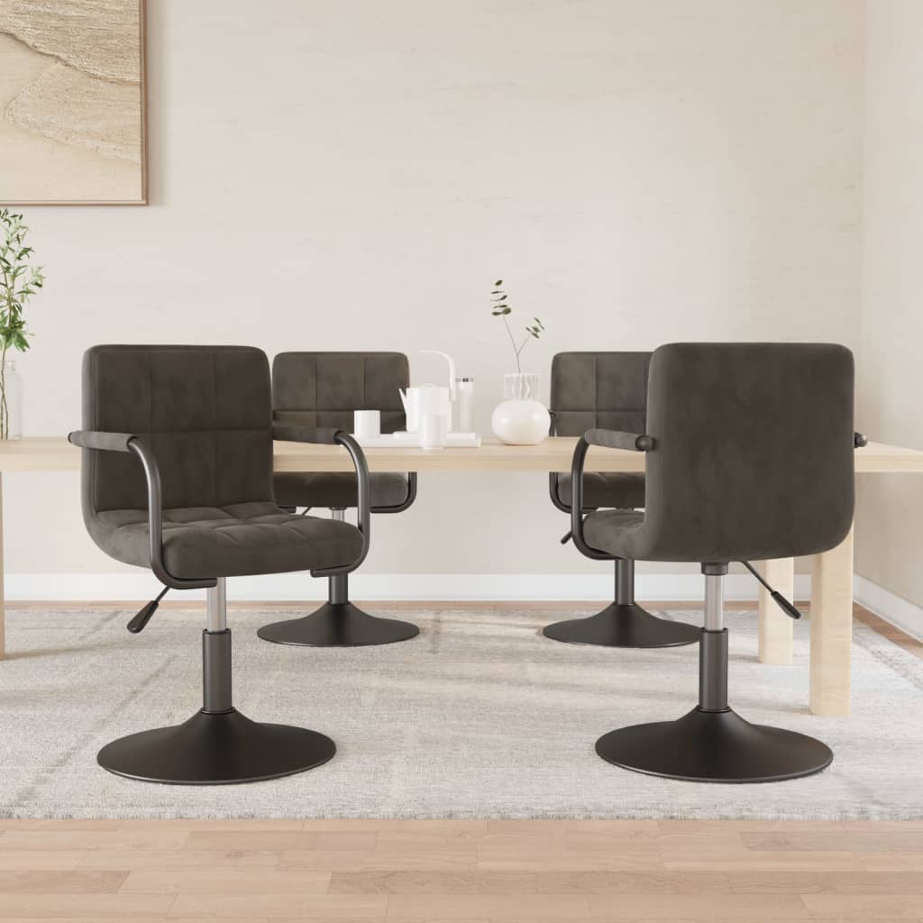 vidaXL Swivel Dining Chairs 6 pcs Brown Velvet