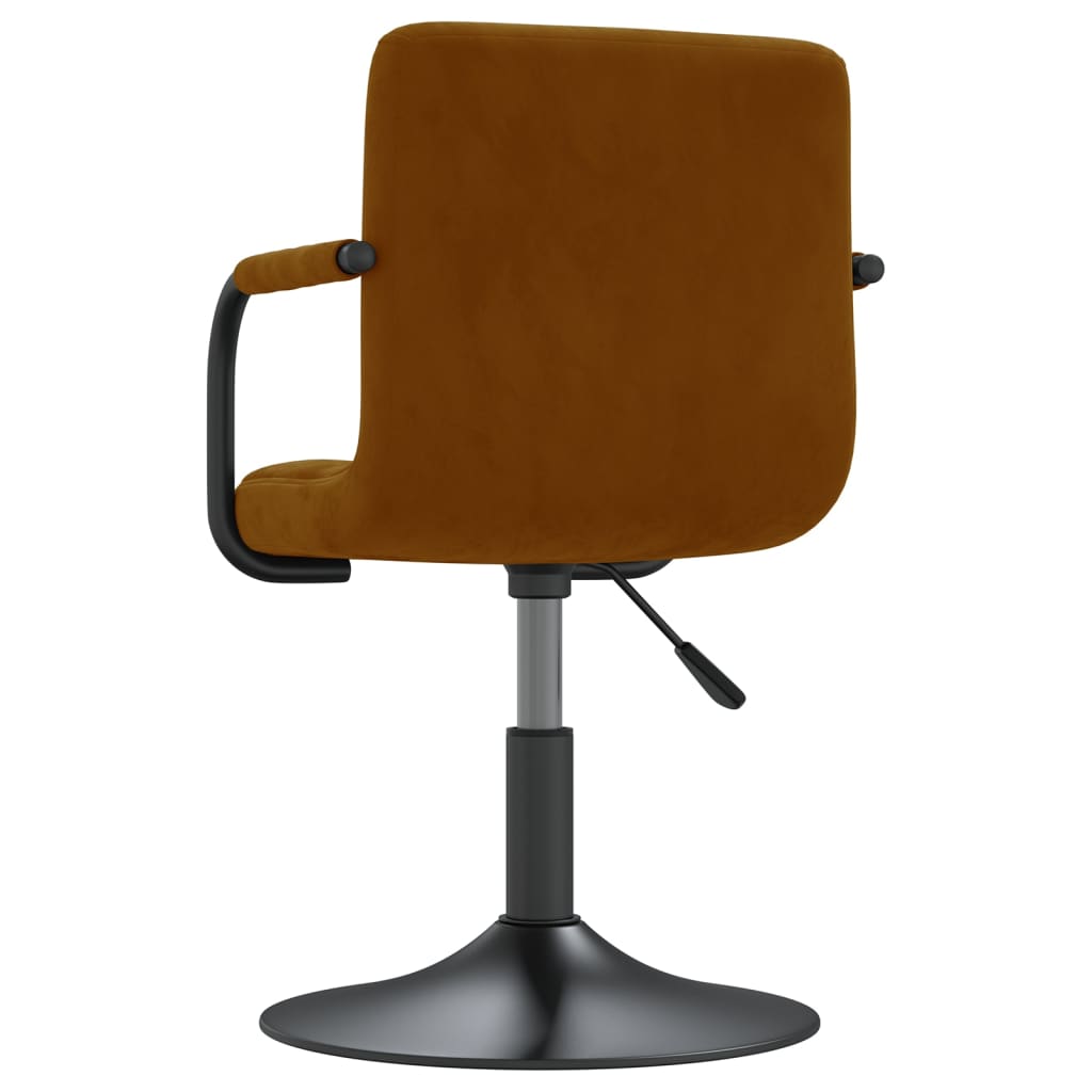 vidaXL Swivel Dining Chairs 6 pcs Brown Velvet