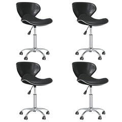 vidaXL Swivel Dining Chairs 6 pcs Black Faux Leather