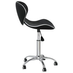 vidaXL Swivel Dining Chairs 6 pcs Black Faux Leather