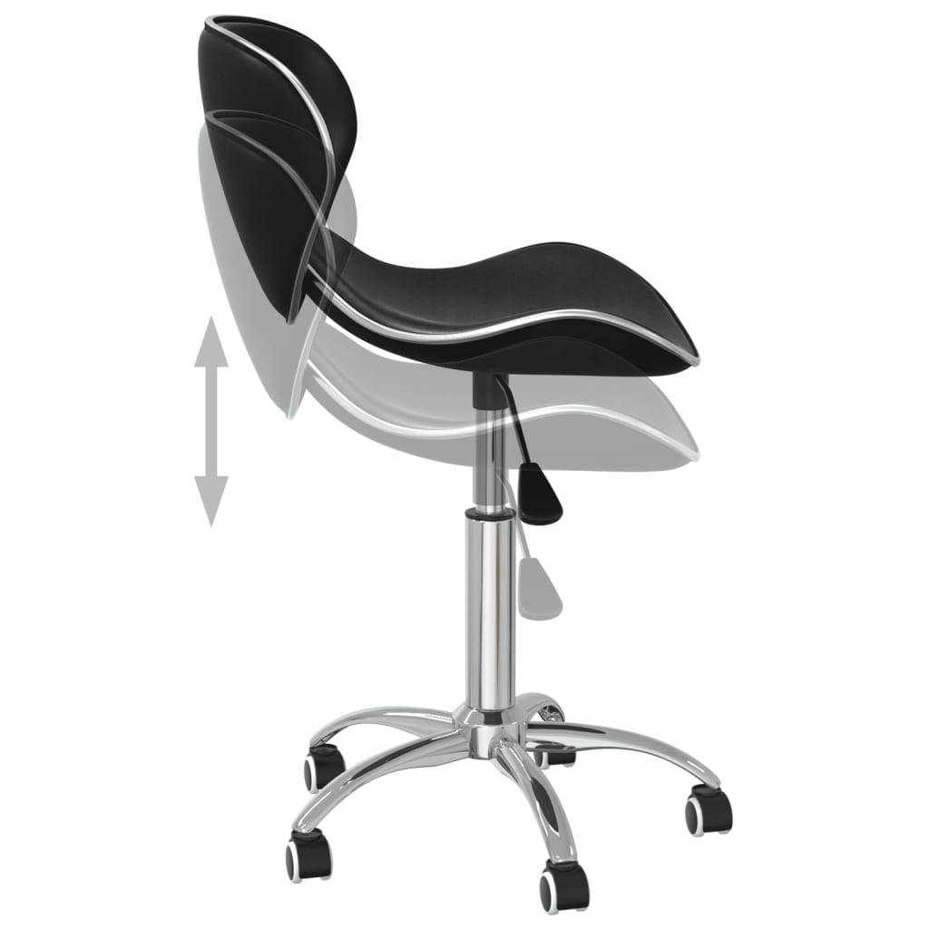 vidaXL Swivel Dining Chairs 6 pcs Black Faux Leather