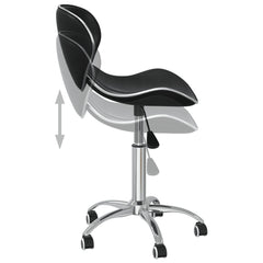 vidaXL Swivel Dining Chairs 6 pcs Black Faux Leather