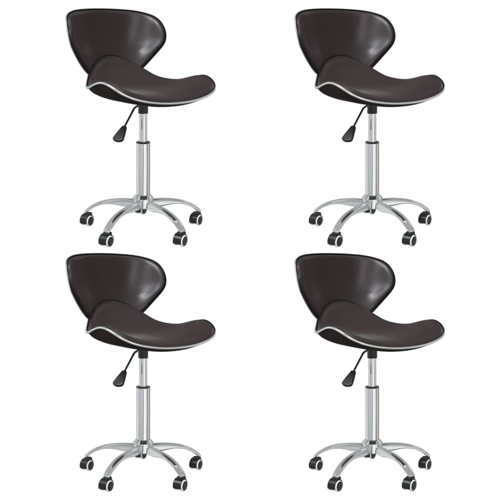 vidaXL Swivel Dining Chairs 6 pcs Black Faux Leather