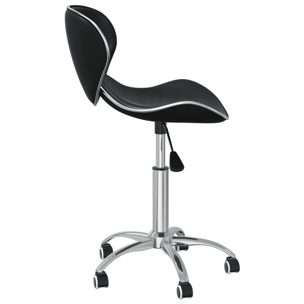 vidaXL Swivel Dining Chairs 6 pcs Black Faux Leather