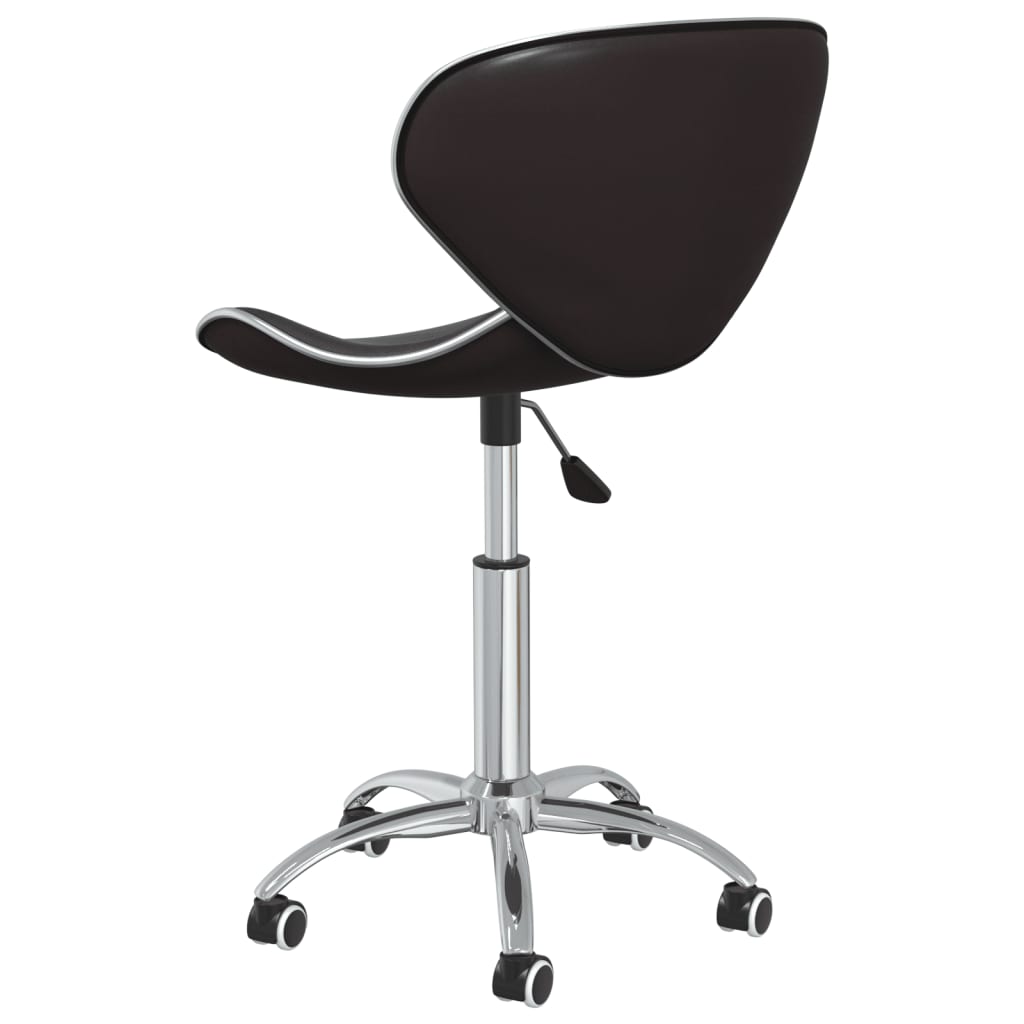 vidaXL Swivel Dining Chairs 6 pcs Black Faux Leather
