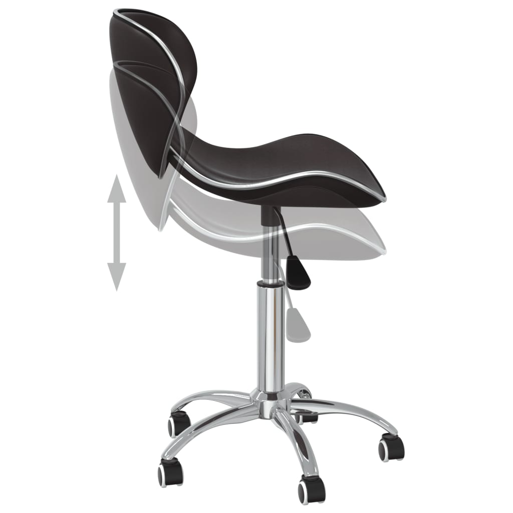 vidaXL Swivel Dining Chairs 6 pcs Black Faux Leather