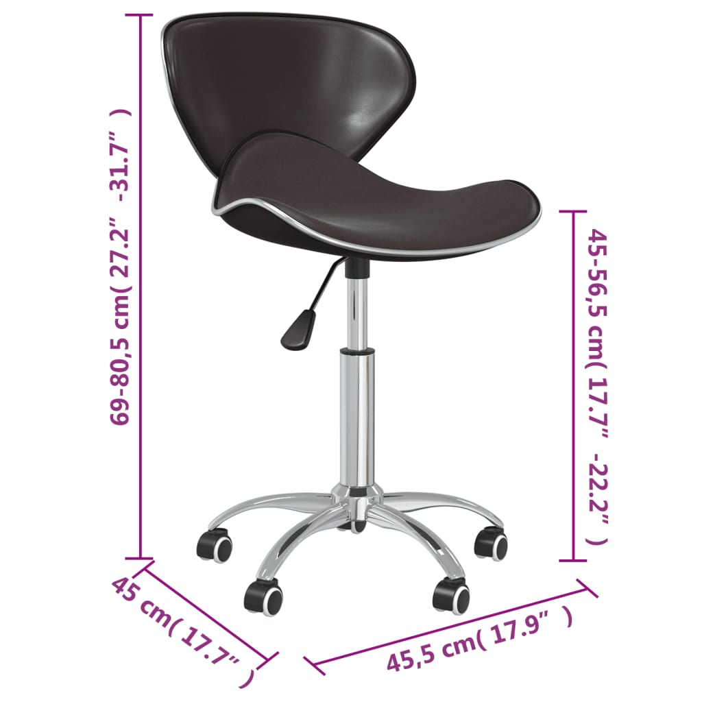 vidaXL Swivel Dining Chairs 6 pcs Black Faux Leather