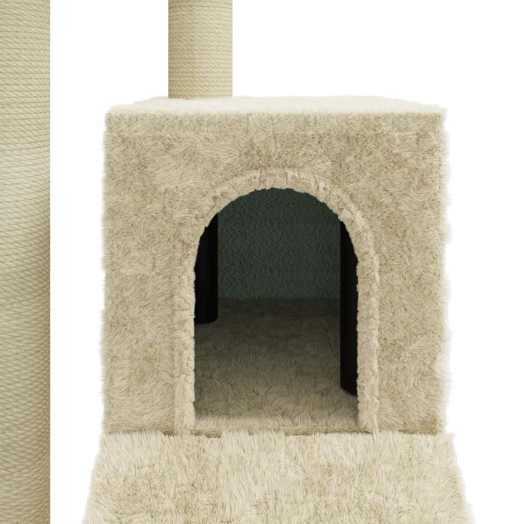 vidaXL Cat Tree with Sisal Scratching Posts Cream 92 cm